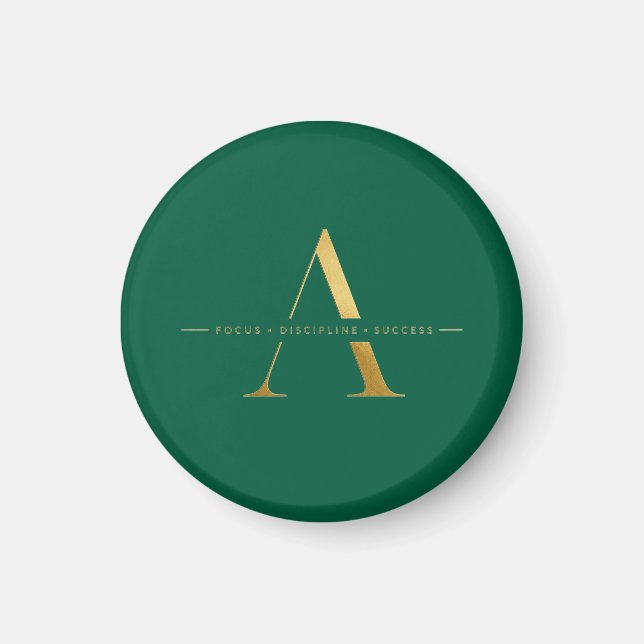 Focus Discipline Success Minimalist Gold Design Magnet (Front)