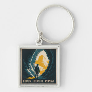 Focus. Execute. Repeat. Key Ring