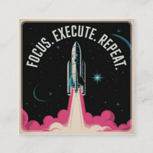 Focus. Execute. Repeat Square Business Card