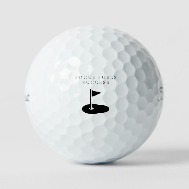 'Focus Fuels Success' Mindset Motivational Gift  Golf Balls (Front)