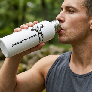 Focus Grind Repeat Gym Water Bottle