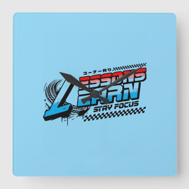 FOCUS LESSONS LEARN SQUARE ACRYLIC CLOCK (Front)