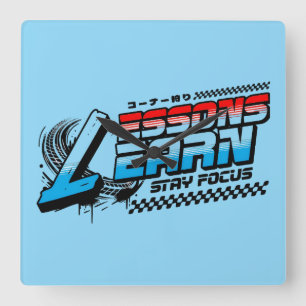 FOCUS LESSONS LEARN SQUARE ACRYLIC CLOCK
