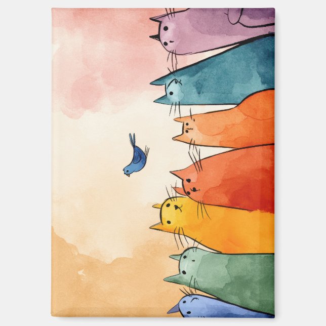 Focus Mode Cats – Funny Cat Quote Art Magnet (Front)