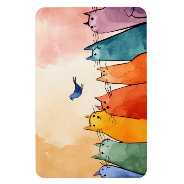 Focus Mode Cats – Funny Cat Quote Art Magnet (Vertical)