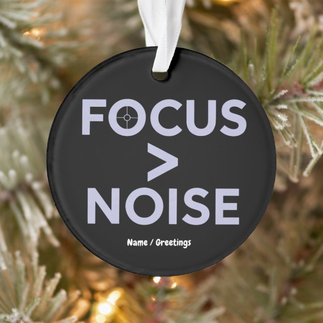 FOCUS > NOISE Motivational Modern Typography  Ornament (Tree)