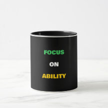 Focus On Ability Custom Text Disability Pride Coff