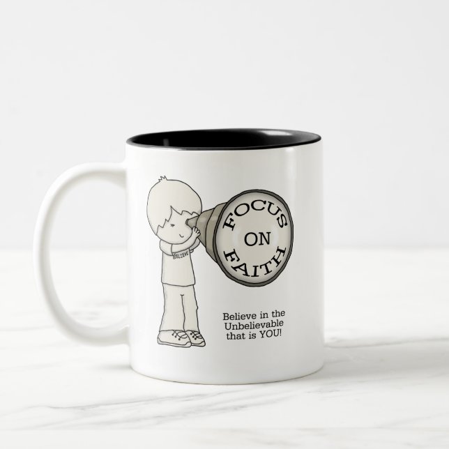 Focus On Faith Two-Tone Coffee Mug (Left)