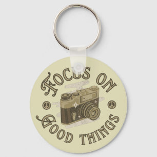focus on good things positive saying key ring