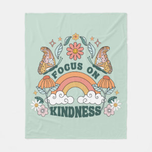 Focus on Kindness Groovy Graphic Fleece Blanket