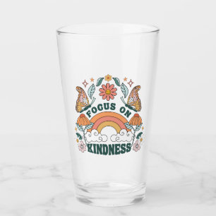 Focus on Kindness Groovy Graphic Glass