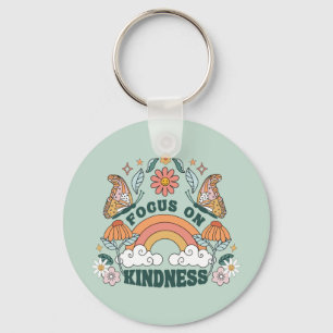 Focus on Kindness Groovy Graphic Key Ring