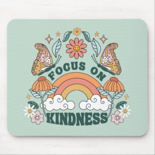 Focus on Kindness Groovy Graphic Mouse Pad