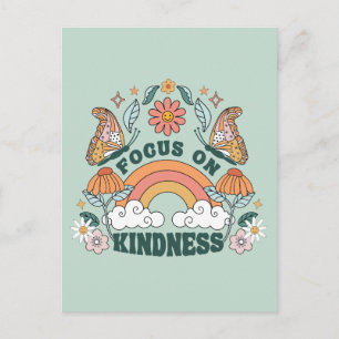 Focus on Kindness Groovy Graphic Postcard