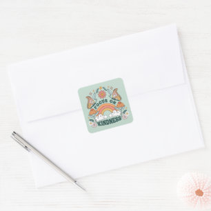 Focus on Kindness Groovy Graphic Square Sticker