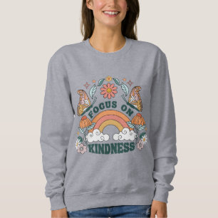 Focus on Kindness Groovy Graphic Sweatshirt