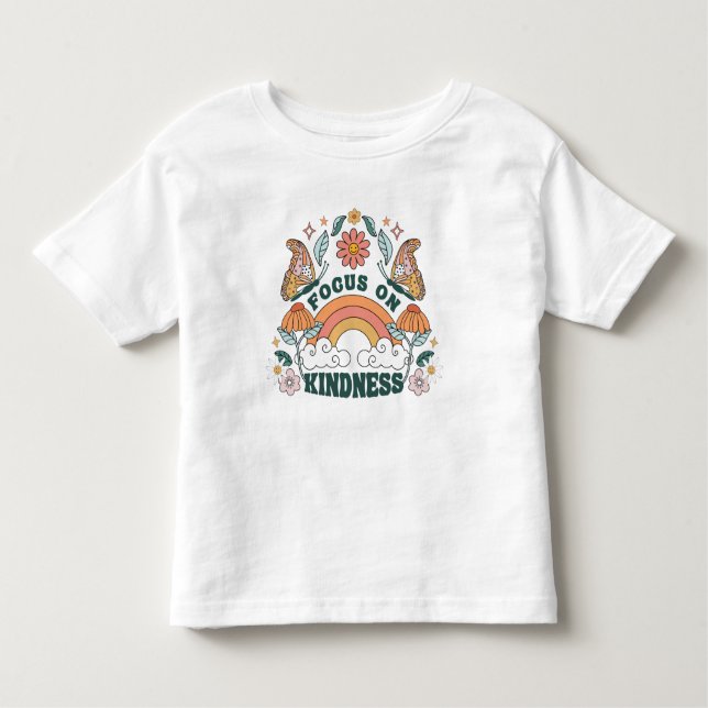 Focus on Kindness Groovy Graphic Toddler T-Shirt (Front)