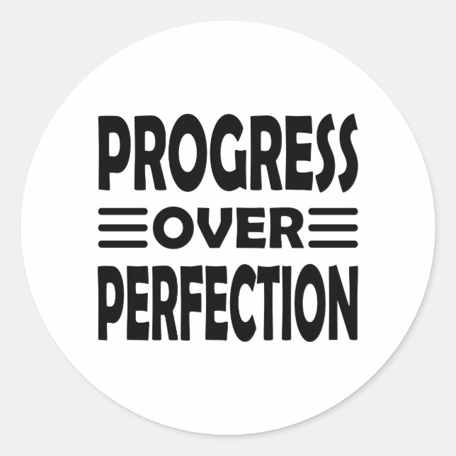Focus on Progress | Motivational Growth Classic Round Sticker (Front)