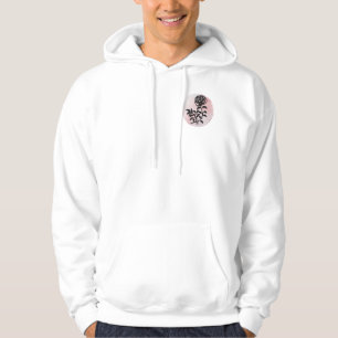 Focus on the Beauty - Pen and Ink Rose on Pink Hoodie