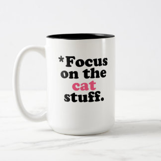 Focus on the Cat Stuff Kitty Lover Two-Tone Coffee Mug
