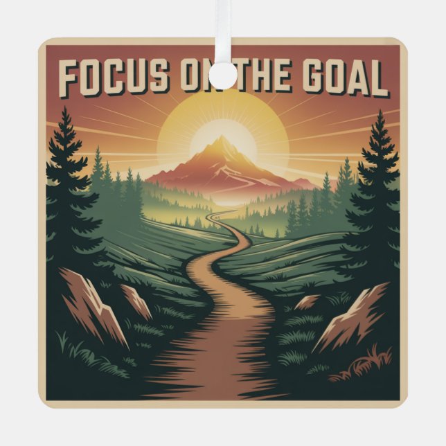 Focus On The Goal Metal Tree Decoration (Front)