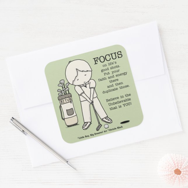 Focus on the Good Square Sticker (Envelope)