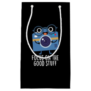 Focus On The Good Stuff Positive Pun Dark BG Small Gift Bag