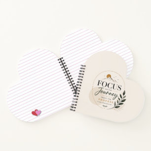 Focus on the Journey Graphic Designed Heart Notebook