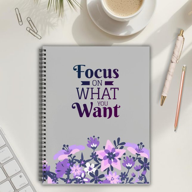 Focus on What you Want Purple Floral Notebook (Creator Uploaded)
