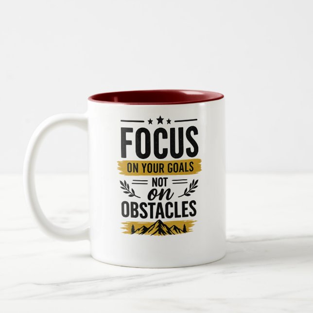 Focus On Your Goals Motivational Mug - Double Side (Left)