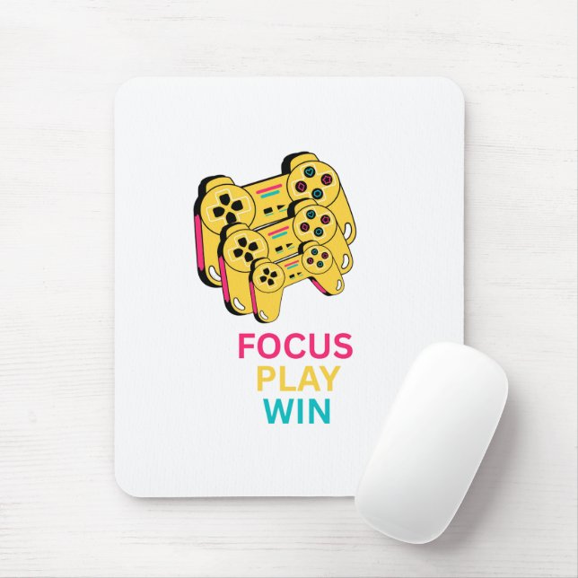Focus Play Win Gaming Controller Art Mouse Pad (With Mouse)