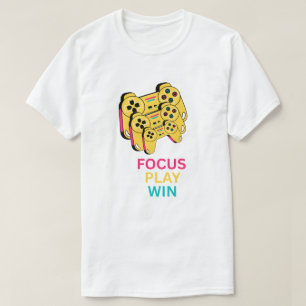 Focus Play Win Gaming Controller Art T-Shirt