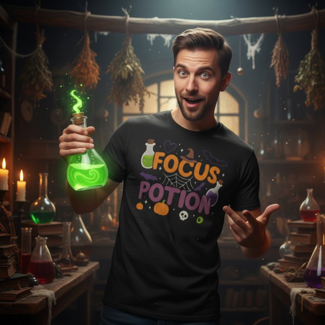 Focus Potion Halloween | Cute Witchy Spook T-Shirt (Creator Uploaded)
