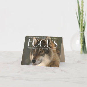 Focus Quote on Wolf Image Encouragement Note Card