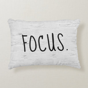 FOCUS Text On White Birch Tree Decorative Cushion