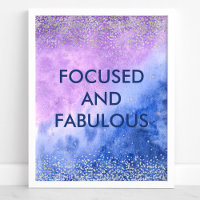 Focused and Fabulous Custom Watercolor Quote