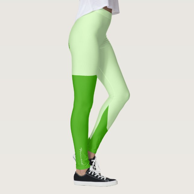 Focused Pastel Colours Turquoise Green Leggings (Right)