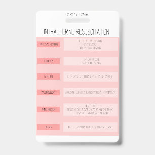 Foetal Monitoring Nurse Reference Badge ID Badge