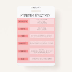 Foetal Monitoring Nurse Reference Badge ID Badge