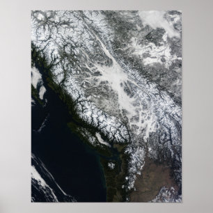 Fog and snow in British Columbia Poster