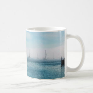 Fog At Mackinac Harbour Coffee Mug