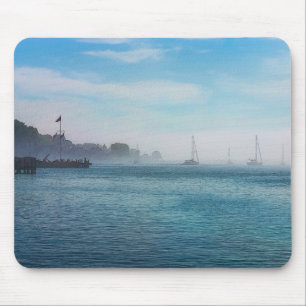 Fog At Mackinac Harbour Mouse Pad
