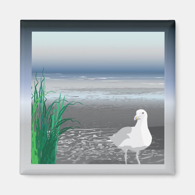 Fog Bank Seagull Magnet (Front)