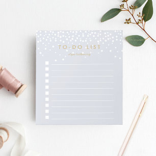 Fog Confetti Dots Personalised To-Do List Notepad