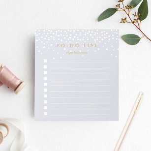 Fog   Confetti Dots Personalised To-Do List Notepad