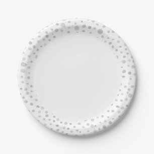Fog Confetti Watercolor Dots Paper Plate