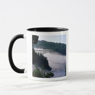 Fog drifts under the Deception Pass bridge at Mug