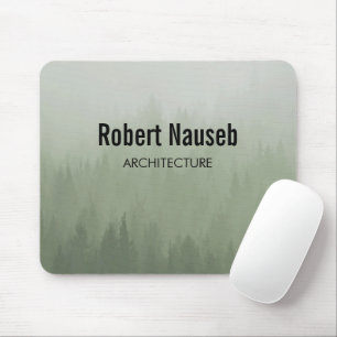 Fog forest architecture grey mouse pad