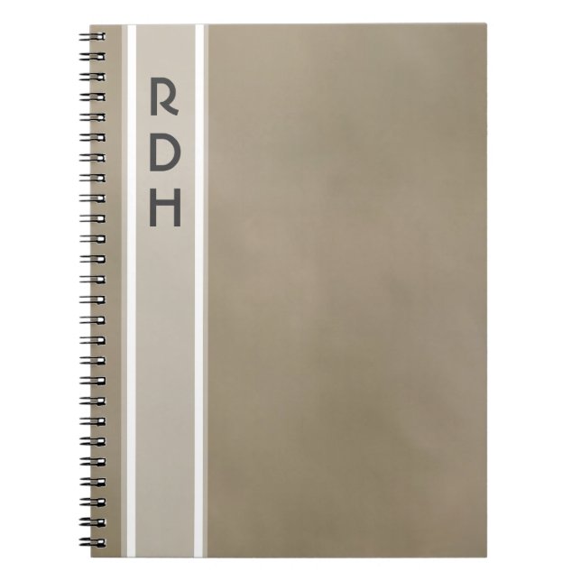 Fog Grey Monogram Notebook (Front)