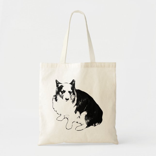 Fog-Lane Corgi Carry Tote Bag (Front)